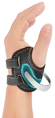 FORTEMOTUS Thumb Brace Left Hand - CMC Thumb Arthritis Support Comfortable Nylon Brace with Thumb Splint for Mild CMC Joint Pain Relief for Osteoarthritis, Tendonitis, Unisex, Black, Medium