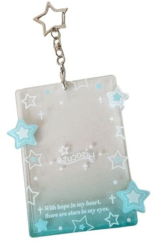 RGYBAO Eleganter Stern-Kartenhalter, Schlüsselanhänger für Fans, tragbarer Idol-Fotokarten-Organizer mit stabilen Acryl-Designs
