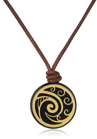 COAI Collana Unisex in Vera Pelle Italiana con Ciondolo di Ossidiana, Collana Ossidiana Nera da Uomo e da Donna con Pendente Maori Koru