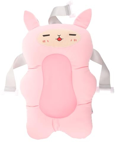 Badewannenkissen für Neugeborene, Rutschfestes Babybadekissen | Rosa, Atmungsaktive Netzstruktur, Milchfaser Mesh, Cartoon Häschen Form