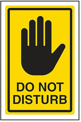 V Safety Hinweisschild Do Not Disturb, 200 x 300 mm, 2 mm, superrobustes, starres Kunststoff-Sicherheitsschild, Gelb