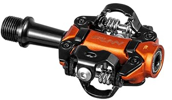 Funn Tactic automatiska pedaler - kompatibla med SPD-kilar, tävlingspedaler XC för mountainbike (orange)