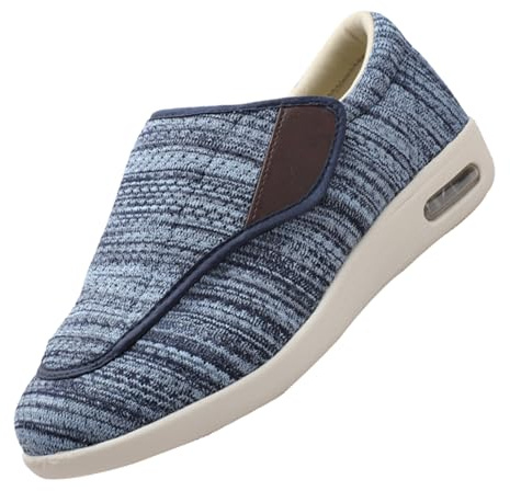 CVFOMBN Chaussures Pieds Larges Femme,Chaussures pour personnes âgées avec pieds déformés,chaussures d'intérieur d'extérieur pour diabétiques,Light Blue,42
