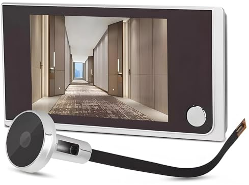 Vidvinkeldörr titthål Ir kamera, enkel installation, digital dörrklocka med LCD-skärm, titthålskamera, manuell ingår, batteridriven, idealisk för svagt ljus
