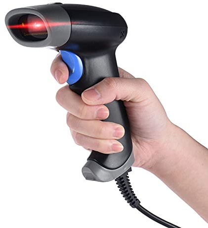USB-streckkodsläsare 2D QR 1D CCD rött ljus höghastighetsskanning stöd flera språk för stormarknad lagerbutik svart 16,5 x 10 x 6,6 cm