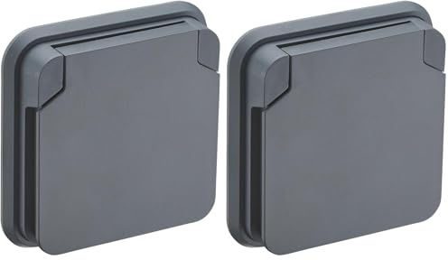 DEBFLEX - Cyklone - Prise Extérieure Etanche Complète - Prise Electrique Murale IP55 - Intérieur/Extérieur - Installation Encastrée - Anthracite - 75 x 75 x 65 mm (Lot de 2)