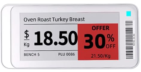 Elektronische Preisschilder – 3.5 Inches Digital Signage | Drahtlose Steuerung – Magnethalterung für Einzelhandel, Restaurant, Büro Ideal zur effizienten