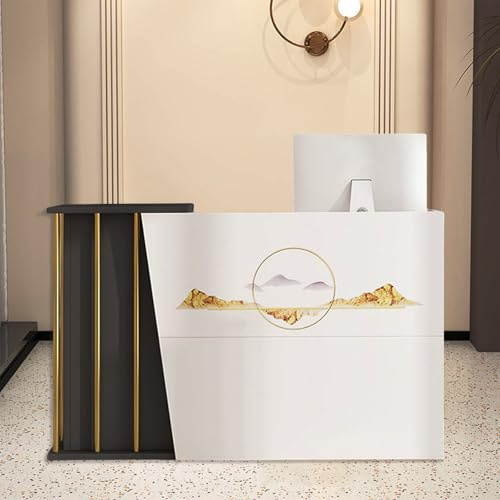 CBPTTM Kassentheke Schmal Einzelhandel, Empfangstheke Rezeption, Empfangstresen für Praxis, Reception Desk Salon, Rezeptionstheke für Schönheitssalons Salon Lobby Geschäft B 120 cm C 100cm