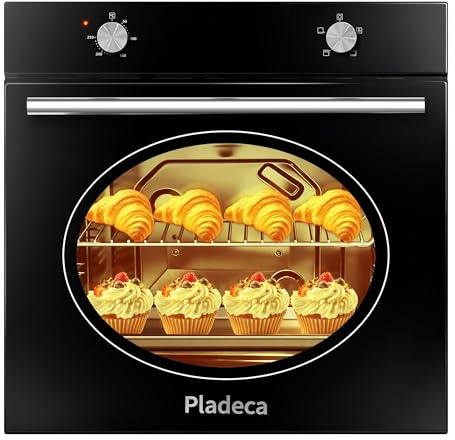 2200W Electric Oven 60cm, Built-in 65L Electric Single Oven, Knob Control | wtih 4 Functions 2200W, Stainless Steel Oven, Plug and Play 220-240V, A Rated, Extra Large
