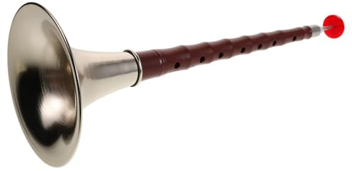 MAGICLULU Suona in Silber Blasinstrument mit Anticrack Design aus Abs und Hoher Realitätsnähe Traditionelles Musikinstrument für Sammler und Heimdekoration