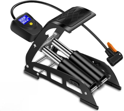 YARNOW Haushalt Kleiner Fußpumpe mit Digitalanzeige Tragbare Pedal Luftpumpe aus Hochvolt für Elektroauto Motorrad Fahrrad und Aufblasbare Sportartikel