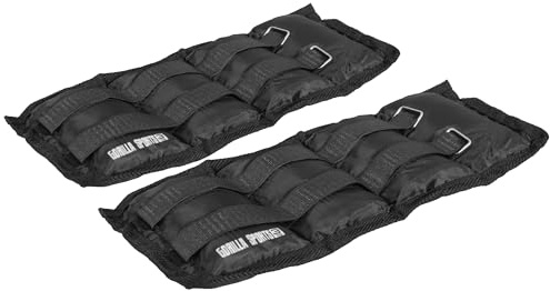 GORILLA SPORTS® Ankelvikt - ett par från 1 kg till 10 kg eller komplett set, justerbar handled - viktmanschett, smala band, löst armband, för armar, träning, jogging, promenader, styrketräning,