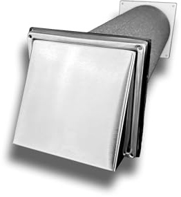 K-TECH-PRO Caisse murale d'évacuation d'air en acier inoxydable - Traversée murale - Clapet anti-retour - Diamètre : 150 cm - Modèle avec tube isolant (son et chaleur)