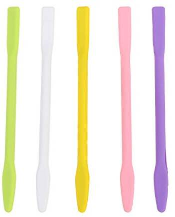 Artibetter 5pcs Silicone Facial Mask Stiring Rods Makeup Stir Stick Cosmetic Skin Care Face Cream Mask Mixing Spatula Applicator for Home Travel 10cm (Random Color)