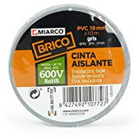 miarco 10772 10772-Cinta Aislante de PVC Brico Gris 19mm x 10m