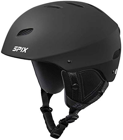 SPIX Ski Helmet Snowboard Helmet - ASTM Safety Standard Size Adjustable for Adults Youth Men and Women (M, Black)