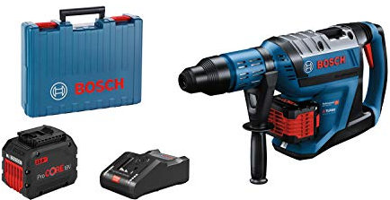 Bosch Professional BITURBO GBH 18V-45 C Cordless Hammer Drill (Imp Energy: 12.5J, Inc. Connectivity Module and Adjustable Speed Levels, 2x12.0Ah ProCORE18V Battery and GAL 18V-160 Charger, in Case)