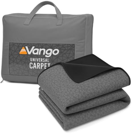 Vango Universal Tent Carpet, Luxury Camping Rug with Soft Woven Nylon Top & Insulating Foam Mid-Layer, Waterproof Non-Slip PE Base, Easy Clean Groundsheet Protector with Carry Bag (270 x 430cm)