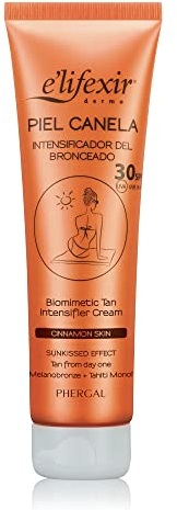 Elifexir Piel Canela SPF 30 | Acelerador del Bronceado | Gel Bronceador | Bronceado Intenso y Duradero | Waterproof | Protector Solar UVA, UVB e IR-A | Con Monoï de Tahití | 150ml
