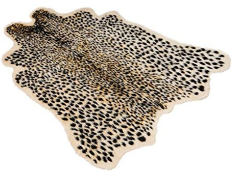 Leopardtryck områdesmatta – falsk ull halkfri yta matta liten accent slitna prydnadsmattor golvmatta för dörrmatta entré sovrum tvättstuga dekor (10 x 7 m, leopard)