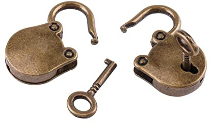 Vorhängeschlösser, 3Pcs Archaize Vorhängeschlösser Schlüsselschloss Mini Vintage Vorhängeschloss mit Schlüssel für Kleine Gepäckbox