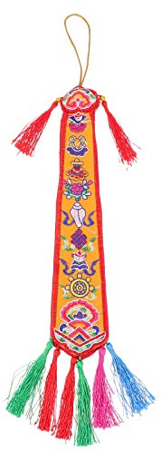 FOMIYES Wall Nepal Banner Vintage Style Colorful Embroidery Craft Nepalese Windsock Pendant Tibetan Fortunate Flag for Home Outdoor Garden
