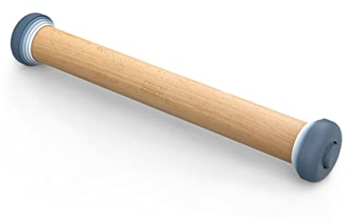 Joseph Joseph PrecisionPin - Mattarello in Legno di Faggio, Mattarello Regolabile con Precisione, Diversi Spessori, Accessori da Forno per Pizza, Biscotti, Pasta, Stabile e Durevole - Pastello