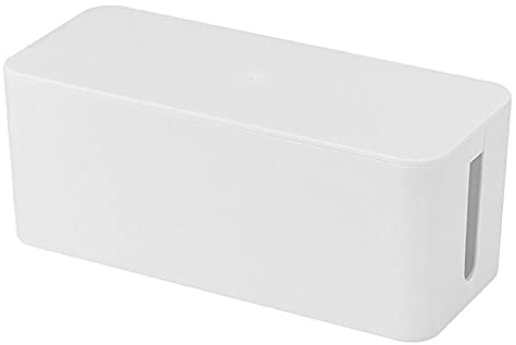 Cable Tidy Box, Cables Organised Box, Cable Storage Box,Anti-Dust Wire Cord Management Storage Organizer Case for Hiding Messy Cables Wire Management White 23x12x11cm