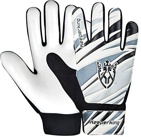 Keeperking Gants de Gardien de But pour Enfants, Garçons et Filles - Football, Joueur de Football, But - Taille 4-7