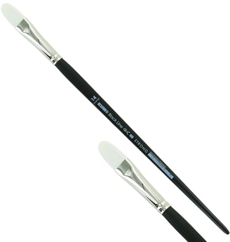 KUM 5123311 - Pennello per acrilico e olio Black Line, lingua di gatto, dimensione 14, per artisti, pennelli per artisti, forniture per artisti