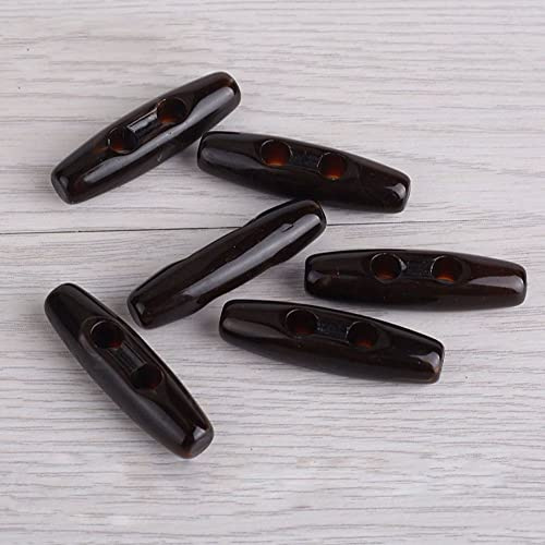 Generic 20Pcs 3.9cm Acryl Knebelknöpfe Kunststoff Knebelknöpfe Ovale Doppellochknöpfe 2 Loch Horn Umschaltknöpfe Nähknöpfe Für Zum Nähen, Basteln und Dekorieren DIY-Kleidung Nähzubehör