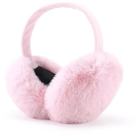 Airmoon Orejeras para mujer – Calentadores de orejas de invierno – Orejeras de forro polar peludo de punto trenzado suave y cálido – Fundas para las orejas para clima frío, Pink2, talla única