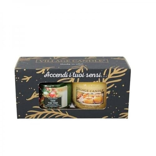 Village Candle Caja de 2 velas perfumadas en tarro de cristal, idea de regalo, larga duración