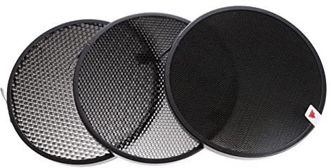 Gatuida Grille Nid d'abeille pour Flash Appareil Photo, Lot 3 Pièces Multifonctions, Alvéolaire Standard Compatible Studio Photo, Éclairage Directionnel Professionnel Noir