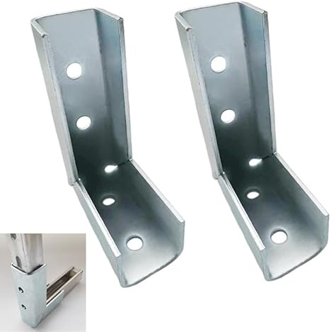 DSBGKJI 2 PCS 90 Degree Right Angle Strut Channel Joint Splice, Heavy Duty Channel Fittings Bracket for ½ Bolt in 1-5/8 Strut Channel, 4 Hole Corner Connector, Thickness 4mm