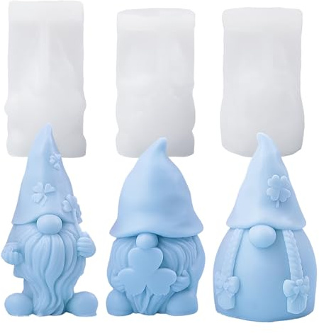 3 Stück Silikonformen Gießformen Weihnachten Wichtel Kerzenform Epoxidharz DIY Silikonformen zum Gießen Weihnachten Wichtel Geschenke für Familie und Freunde Weihnachten Handwerk Ornamente