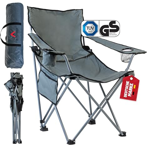 Atacama Campingstuhl Faltbar Robust, Faltbar & Bequem für Outdoor, Angeln und Camping - Campingzubehör - Leichte Campingstühle - Klappstuhl Camping bis 150 kg