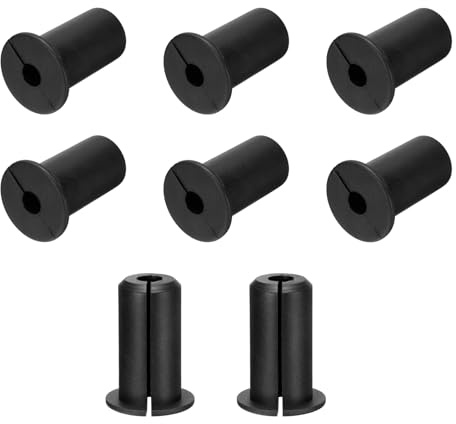 sourcing map 8Pcs Wall Grommets for Cables 3/4 Inch Silicone Cable Wall Bushing Feed Through Cable Routing Kit Accessories Wall Cable Pass Through for Ethernet with 7mm Hole, Black