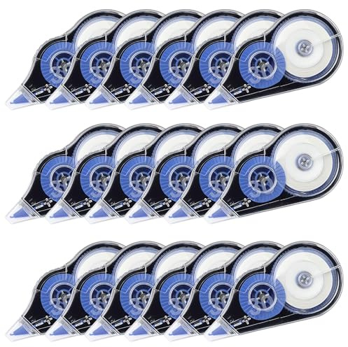 Elepl 18 Pezzi Correttore a Nastro 30m*5mm Scolorina Cancellino Sbianchetto Fornitura Cancelleria Scuola e Ufficio (Blu)