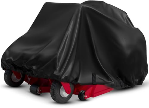 ADODIECA Zero Turn Mower Cover, Heavy Duty 600D Polyester Oxford Lawn Mower Cover Fits Decks up to 60, Against Water, UV, Dust, Dirt, Wind, Tractor Cover for Outdoor