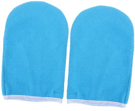 Guantes de Spa de Cera para Manos, Poliéster Azul, 1 Par | Uso Múltiple, Ligeros y Suaves por Dentro, Estilo Moderno para Hidratación y Cuidado Profesional