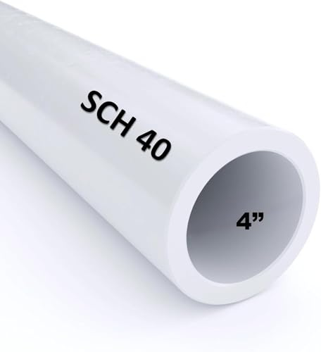 VENTRAL Schedule 40 FOAM CORE (CELLULAR) PVC DWV Drain Pipe 4 Inch (4.5 OD), White, Cut Lengths for Plumbing, Landscape, Drainage, Waste, Vent (96 Inches Long)