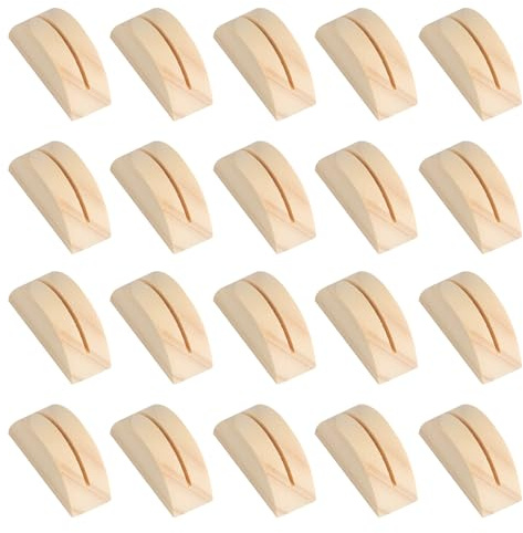 Tomoyuki 20pcs Half Round Wooden Photo Table Card Holders, Seat Card Holders, Table Number Holders, Seat Card Holders for Wedding, Banquet, Reception, Anniversary, Birthday, Party