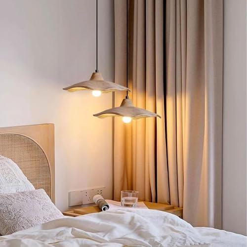 VTAMng Moderne Hängelampe Wabi-Sabi-Stil E27 verstellbare Kücheninsellampe Kronleuchter mit Lampenschirm aus Beton in Blumenform einzigartige Pendelleuchte aus Zement geeignet für Esszimmer Schlafzimm