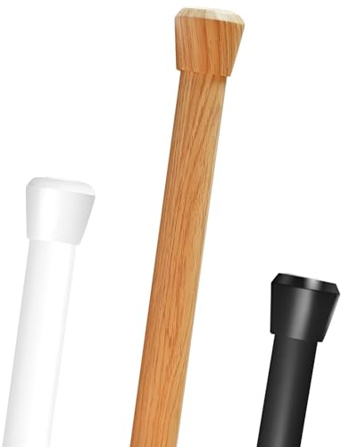 Bastone per tenda da doccia con venature in finto legno, regolabile, adatto per terrazze, finestre ed esterni (legno