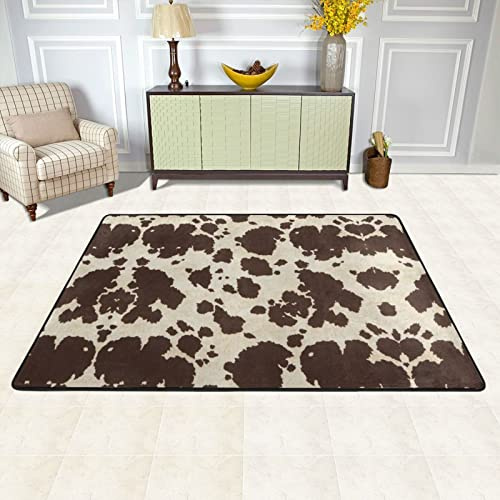 Tappeto in pelle bovina marrone morbido tappeto da bagno spesso per soggiorno, camera da letto, ufficio, tappeto decorativo per la casa, comfort e stile di lusso