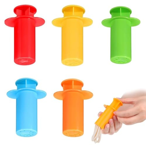 Quesuc 5 Moldes Plastilina Modelar Para Masa, Juego De Extrusoras De Masa, Accesorios De Arcilla De Modelado, Regalos Para Niños Y Niñas, Knetwerkzeug Für Kinder