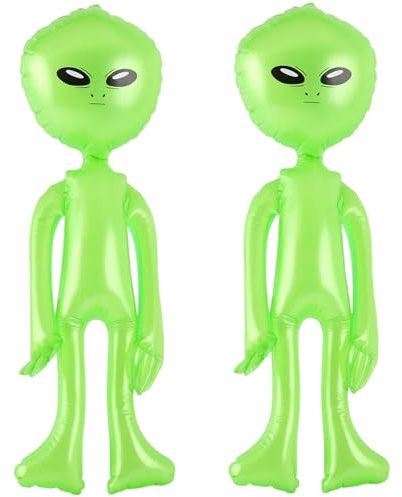 2-Teiliges Aufblasbare Alien-Figuren, Alien-Partys und Halloween-Dekoration, 60 cm Größe, ideale Dekoration für Raumfahrtthemen und Kostümpartys, vielseitig für Themenpartys und saisonale Feiern