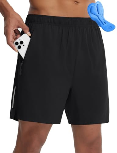 baleaf Men's Bike Shorts Mountain 4D Padded Loose-fit MTB Cycling Riding Bicycle Biker Short Zipper Pockets Black L