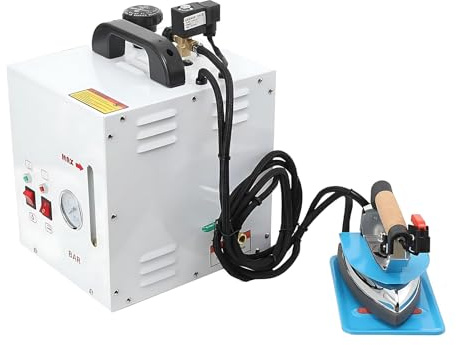 LQQYJSM Estación Planchado Profesional 1600 W, Plancha Industrial Acero Inoxidable con Vaporizador Y Depósito 4 L, Caldera Vapor Portátil con Manómetro para Tiendas De Ropa Y Lavanderías